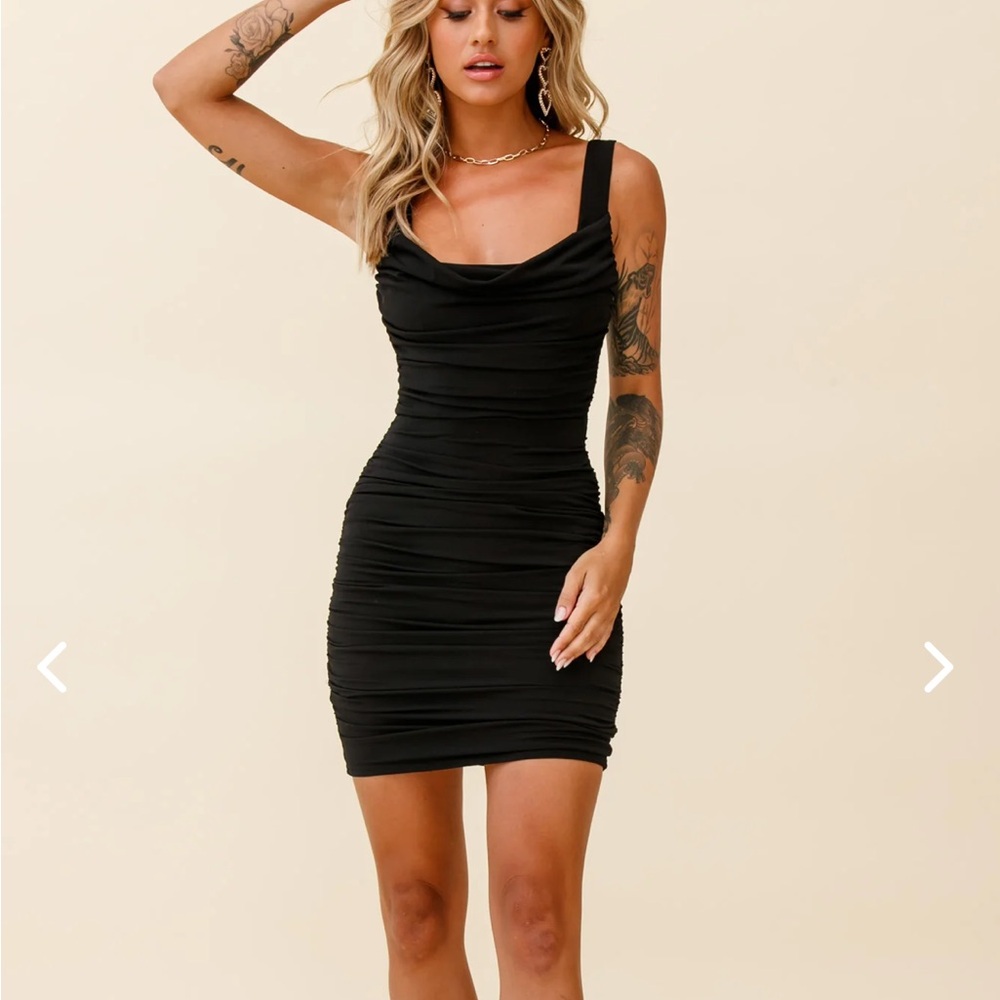 NWT Selfie Leslie Black mini bodycon dress